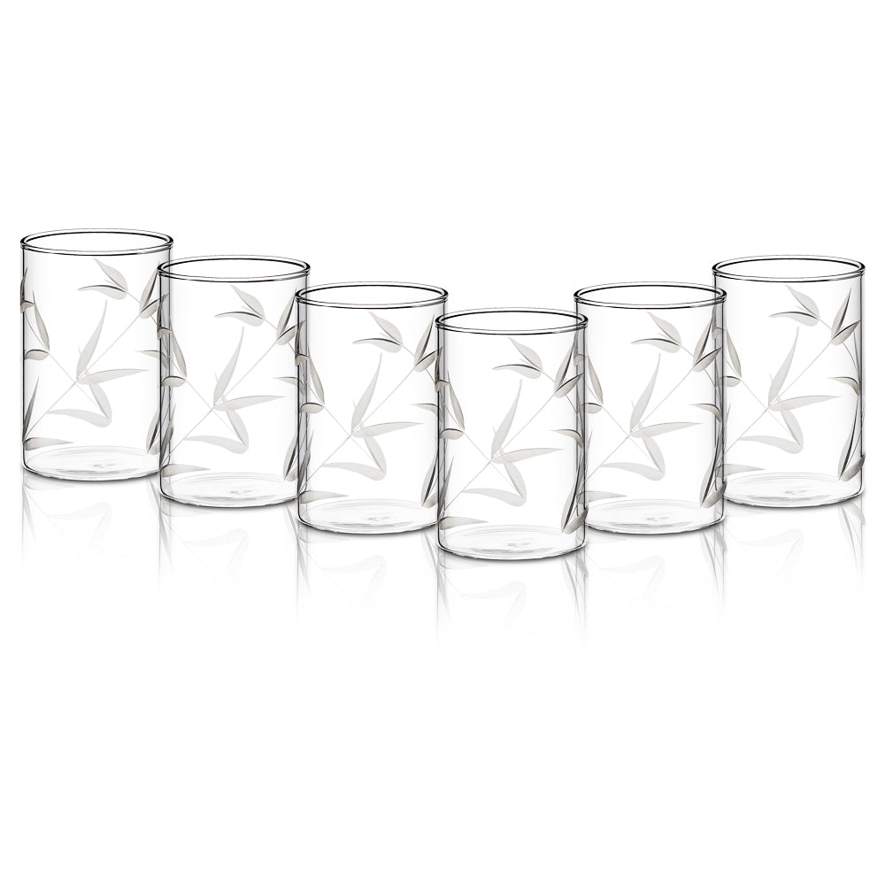 Borosil Cut Glass Bouquet Large Set of 6, 350ml
