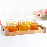 Borosil Vision Classic Delite Mug Set with Wooden Tray