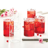 Borosil Cut Glass Creeper Large Set of 6, 350ml
