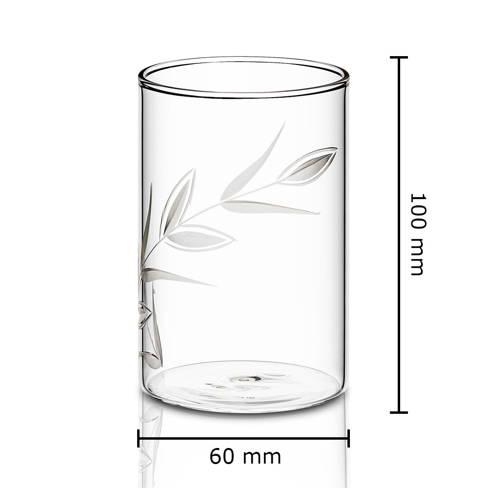 Borosil Cut Glass Creeper Large Set of 6, 350ml