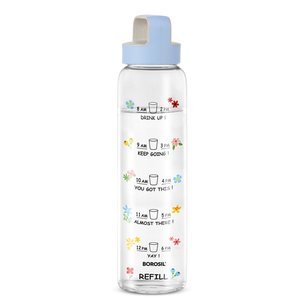 Borosil AM PM Clear Glass Bottle 1L