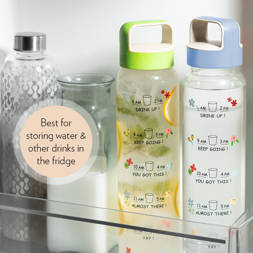 Borosil AM PM Clear Glass Bottle 1L