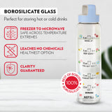 Borosil AM PM Clear Glass Bottle 1L