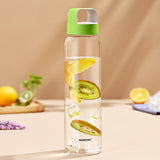 Borosil Neo Borosilicate Clear Glass Bottle 550ml - Green Lid