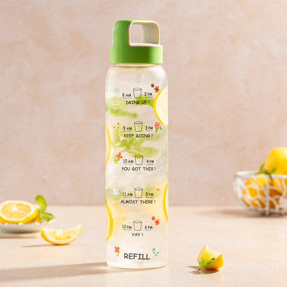 Borosil Cosmic Wide Mouth Printed Glass Bottle