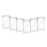 Borosil White Krip Glass Set of 6