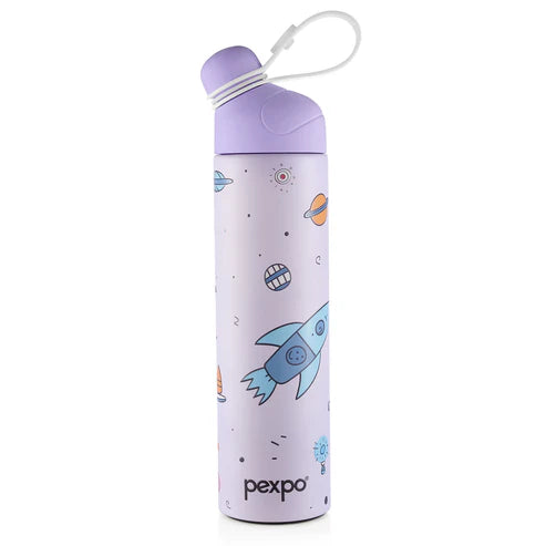 Pexpo Pico Art Stainless Steel Bottle | Tri-Ply Vacuum Insulated Hot & Cold Flask | For Kids 470 ML