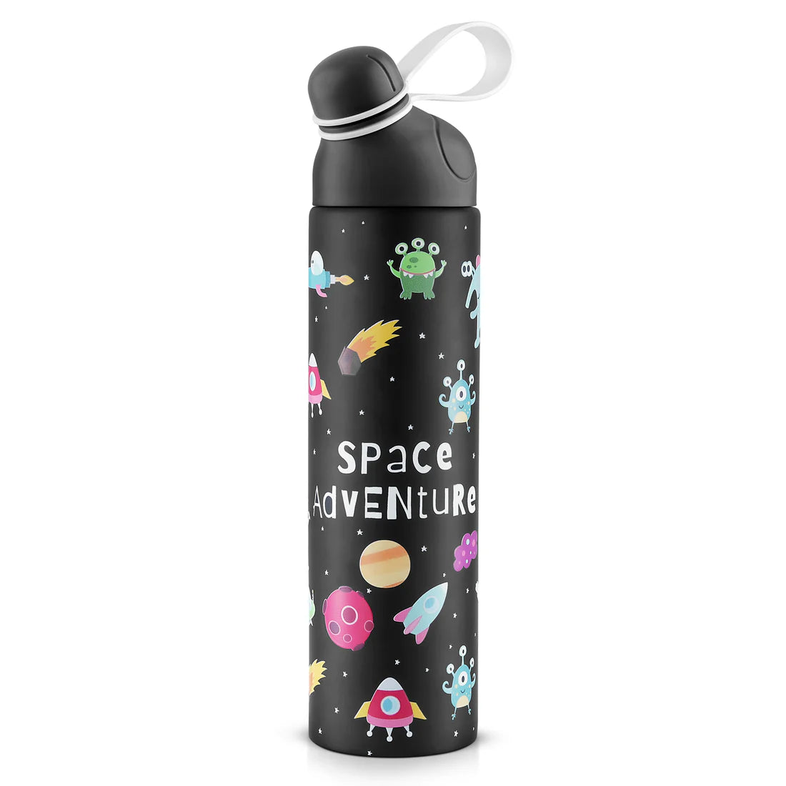 Pexpo Pico Art Stainless Steel Bottle | Tri-Ply Vacuum Insulated Hot & Cold Flask | For Kids 470 ML
