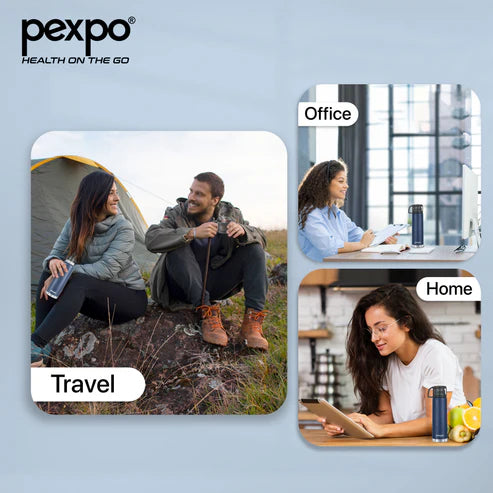 Pexpo Ferrero Thermo Steel Flask | Tri-Ply Vacuum Insulated Hot & Cold Bottle