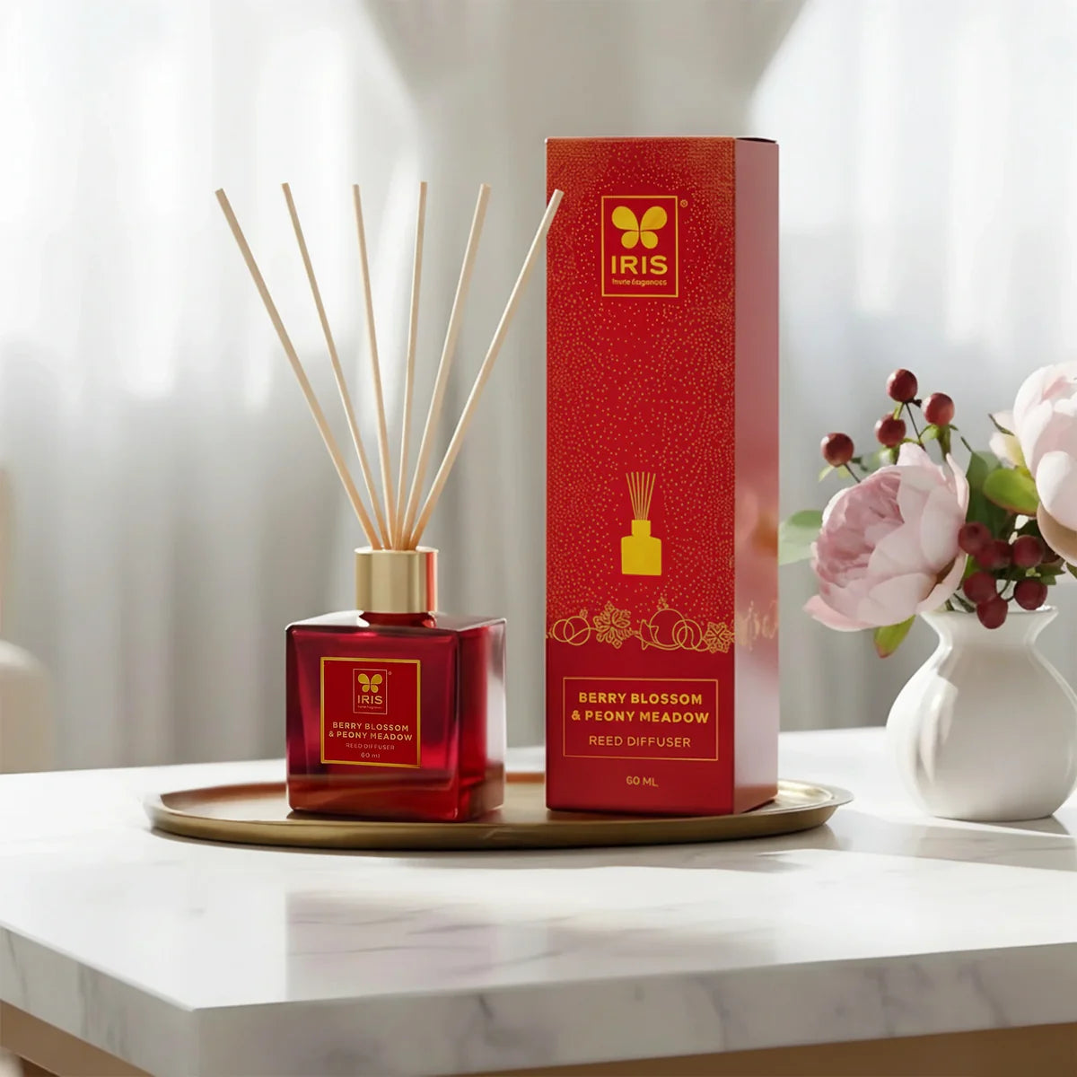 IRIS Reed Diffuser Set |Floral & Fruity Fragrance 60ml