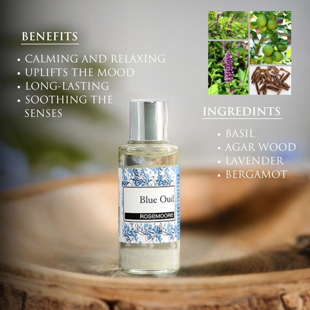 Rosemoore Blue Oud Scented Home Fragrance Oil 15 ml
