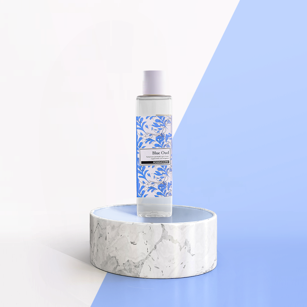 Rosemoore Blue Oud Scented Reed Diffuser Refill Oil 200 ml