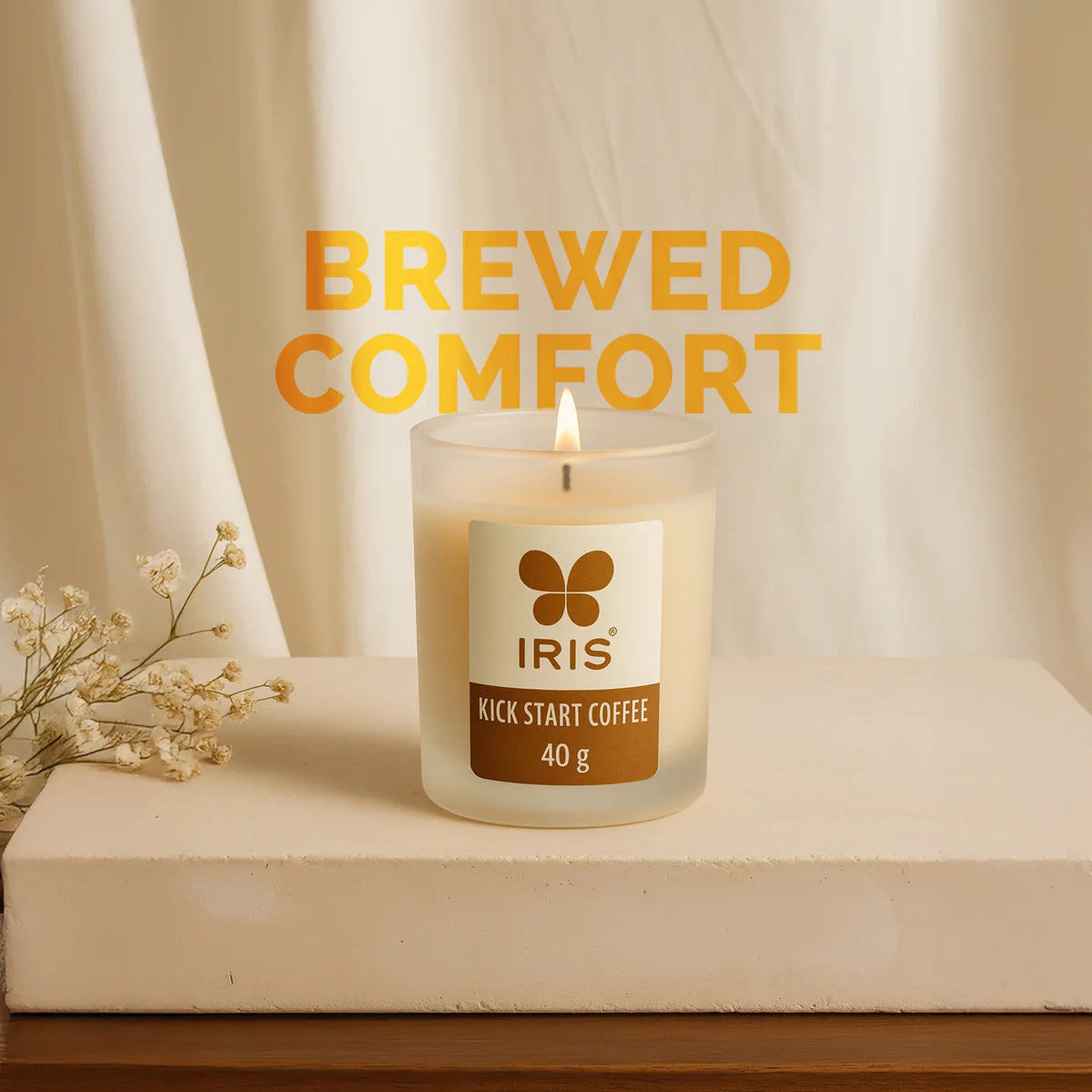 IRIS Bistro Glow Frosted Glass Candle Gift Box 40gm
