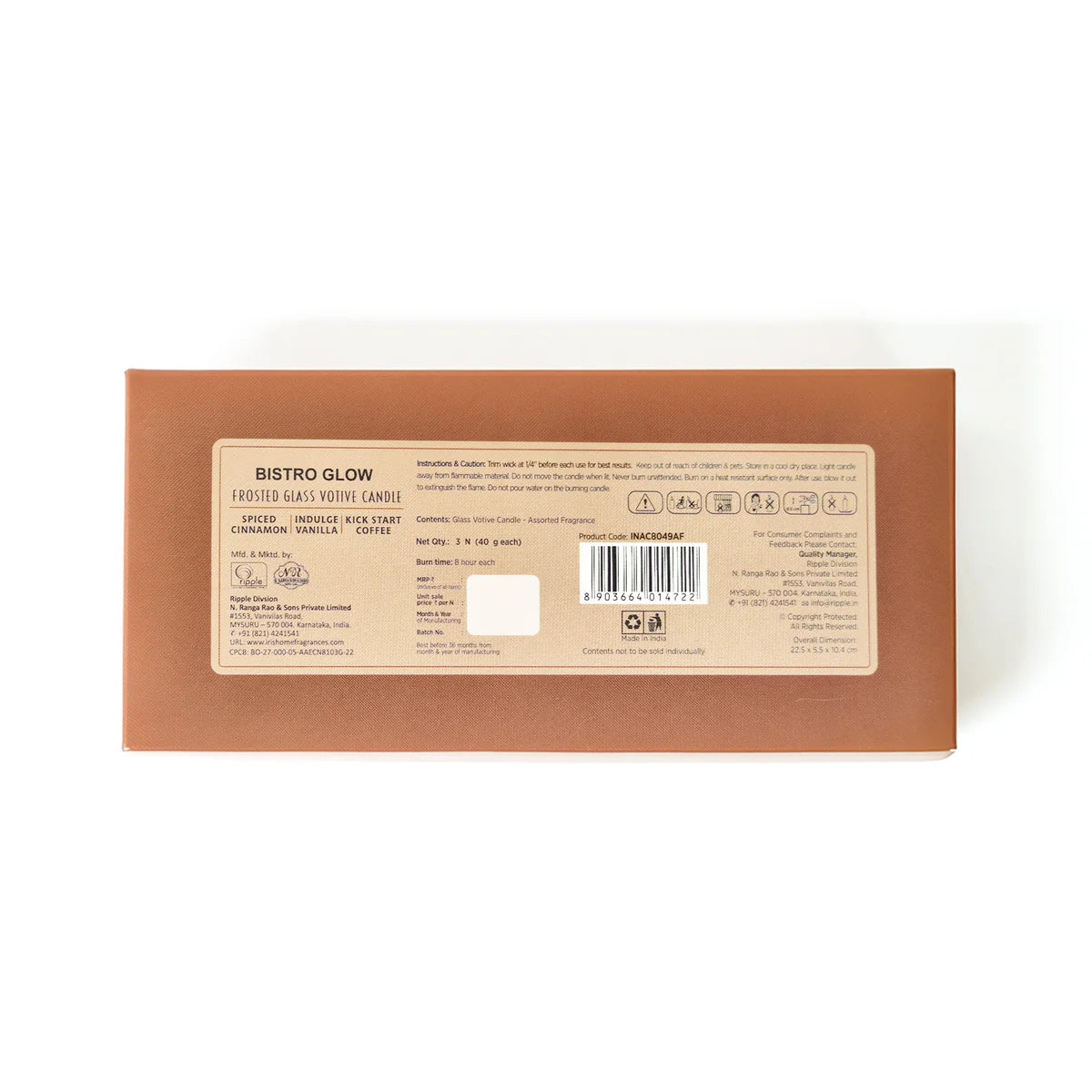 IRIS Bistro Glow Frosted Glass Candle Gift Box 40gm