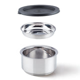 Borosil Carryfresh Round Stainless Steel Lunchbox, Set of 2, 280ml + 180ml (Large)