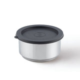 Borosil Carryfresh Round Stainless Steel Lunchbox, Set of 2, 280ml + 180ml (Large)