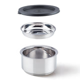 Borosil Carryfresh Round Stainless Steel Lunchbox Set of 2, 280ml