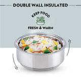 Borosil Carryfresh Round Stainless Steel Lunchbox Set of 4, 280ml x 2 + 180ml x 2