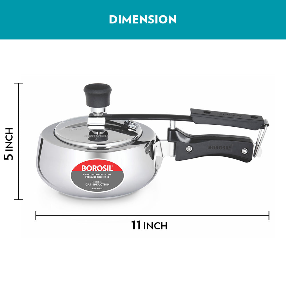 Borosil Pronto Stainless Steel Pressure Cooker