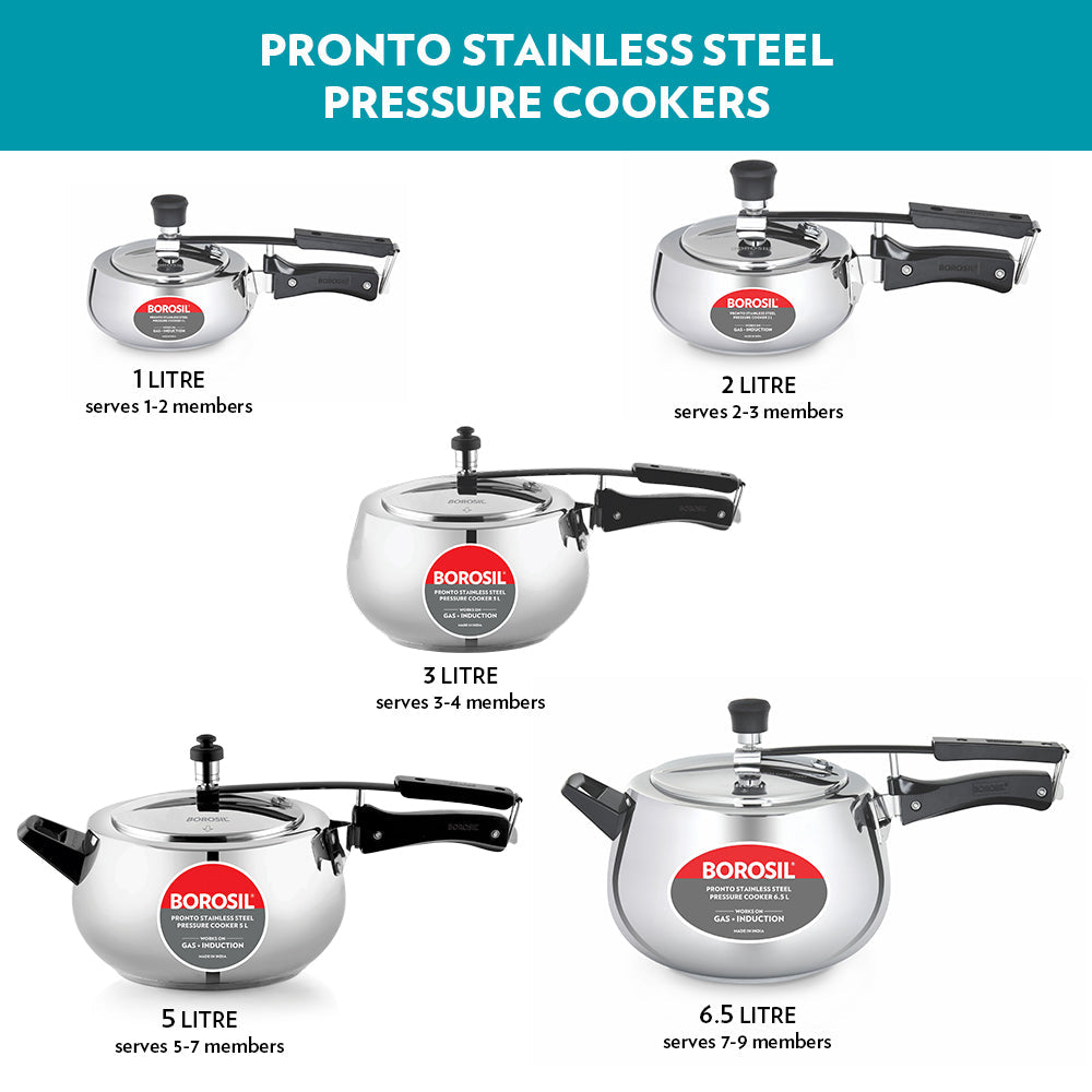 Borosil Pronto Stainless Steel Pressure Cooker