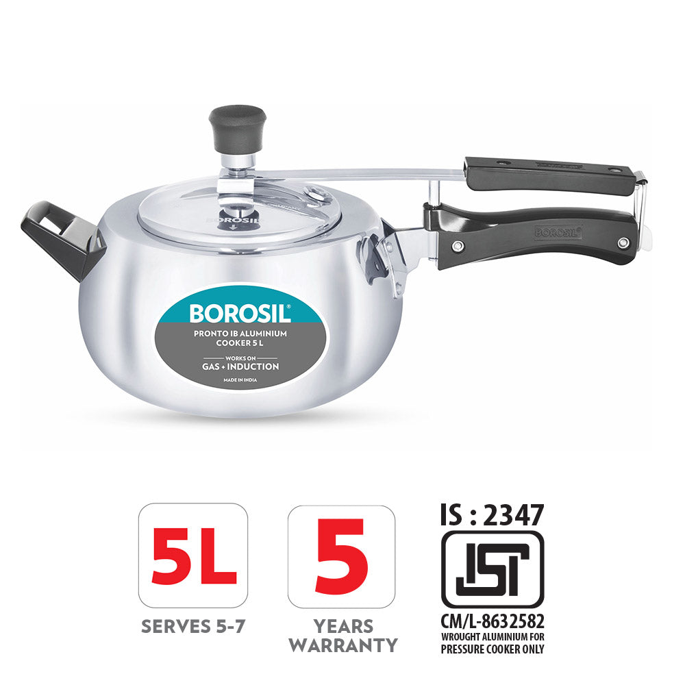 Borosil Pronto Aluminium Pressure Cooker 5 L