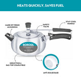 Borosil Pronto Aluminium Pressure Cooker 5 L