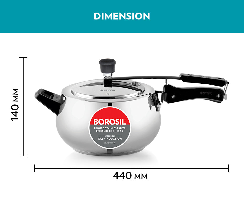 Borosil Pronto Stainless Steel Pressure Cooker