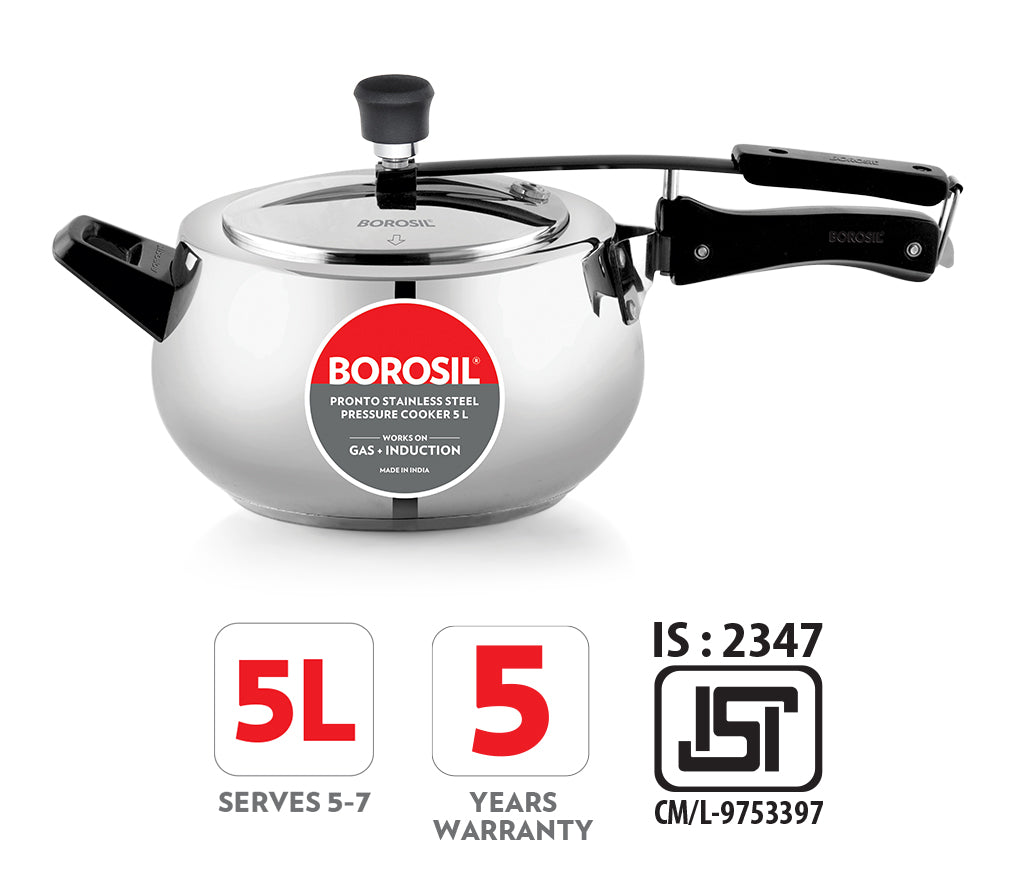 Borosil Pronto Stainless Steel Pressure Cooker