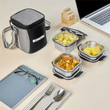 Borosil Feast Stainless Steel Square Tiffin Box