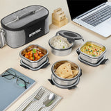 Borosl Feast Universal Stainless Steel Lunch Box Set of 4, 400ml x 2 + 400ml x 2
