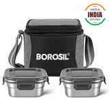 Borosil Feast Stainless Steel Square Tiffin Box