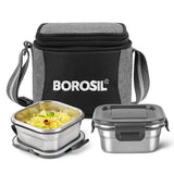 Borosil Feast Stainless Steel Square Tiffin Box