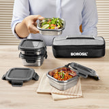 Borosil Feast Stainless Steel Square Tiffin Box