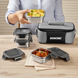 Borosil Feast Stainless Steel Square Tiffin Box