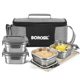 Borosil Feast Stainless Steel Square Tiffin Box