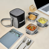Borosil Feast Stainless Steel Square Tiffin Box ,Set of 3, 400ml