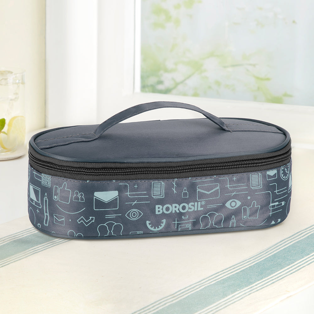 Borosil CarryFresh Lunch Bag For Lunch Box Set of 2, (280ml + 280ml), Flat (Only Bag)