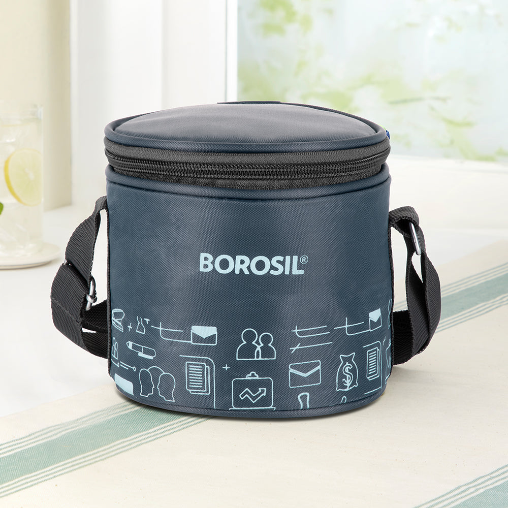 Borosil CarryFresh Lunch Bag For Lunch Box Set of 2, (280ml + 180ml), Tall (Only Bag)