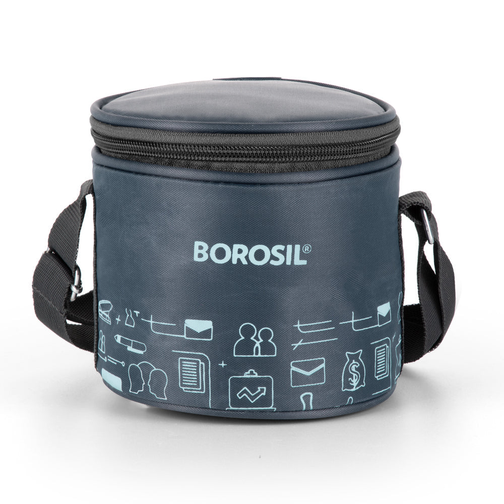 Borosil CarryFresh Lunch Bag For Lunch Box Set of 2, (280ml + 180ml), Tall (Only Bag)