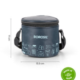 Borosil CarryFresh Lunch Bag For Lunch Box Set of 2, (280ml + 180ml), Tall (Only Bag)