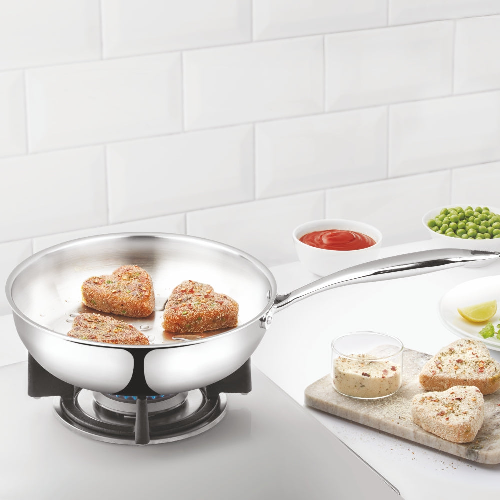Borosil Cookfresh Triply Frying Pan with Stainless Steel Handle