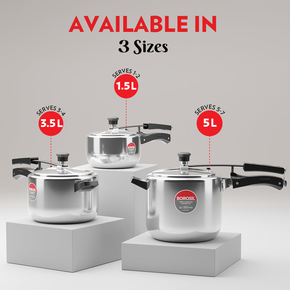 Borosil Inner Lid Triply Pressure Cooker