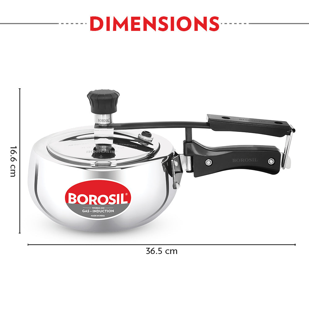 Borosil Pronto Triply Inner Lid Pressure Cooker