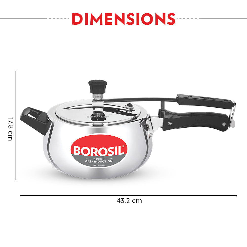 Borosil Pronto Triply Inner Lid Pressure Cooker