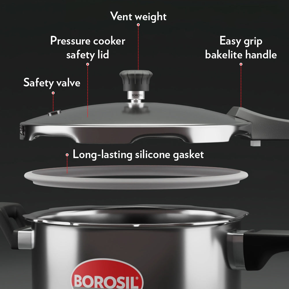 Borosil Presto Triply Outer Lid Pressure Cooker