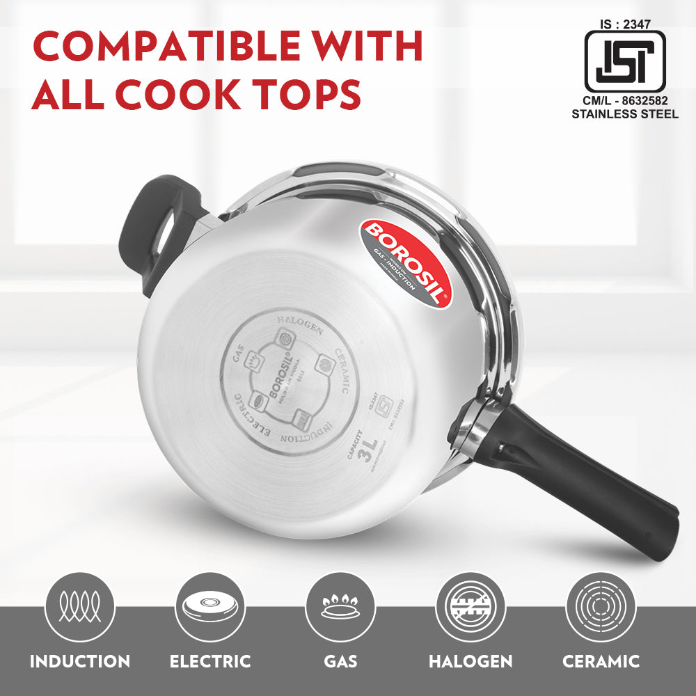 Borosil Presto Triply Outer Lid Pressure Cooker