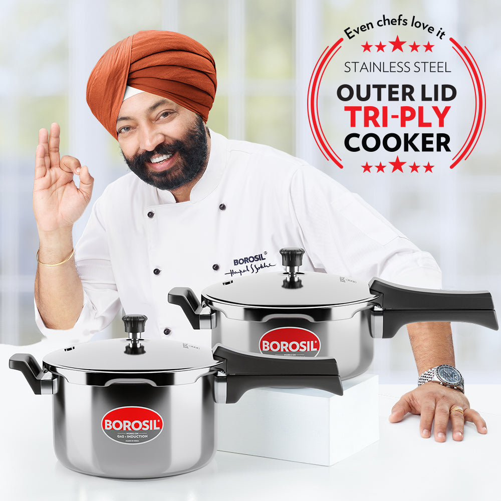 Borosil Presto Triply Outer Lid Pressure Cooker
