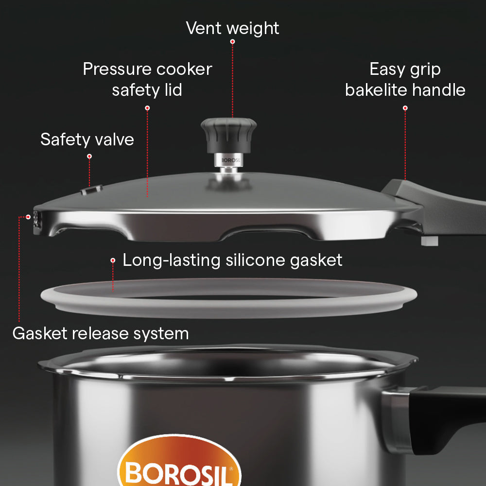 Borosil Presto Triply Outer Lid Pressure Cooker
