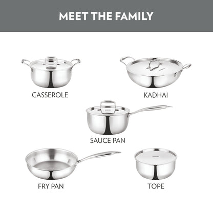 Borosil Cookfresh Triply Saucepan with Stainless Steel Handle