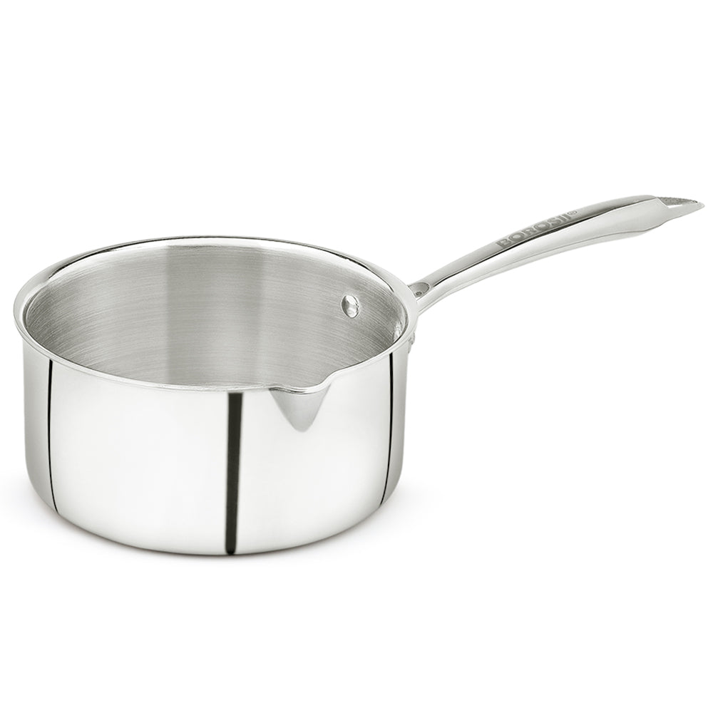 Borosil Cookfresh Triply Saucepan with Pouring Spout & Steel Handle